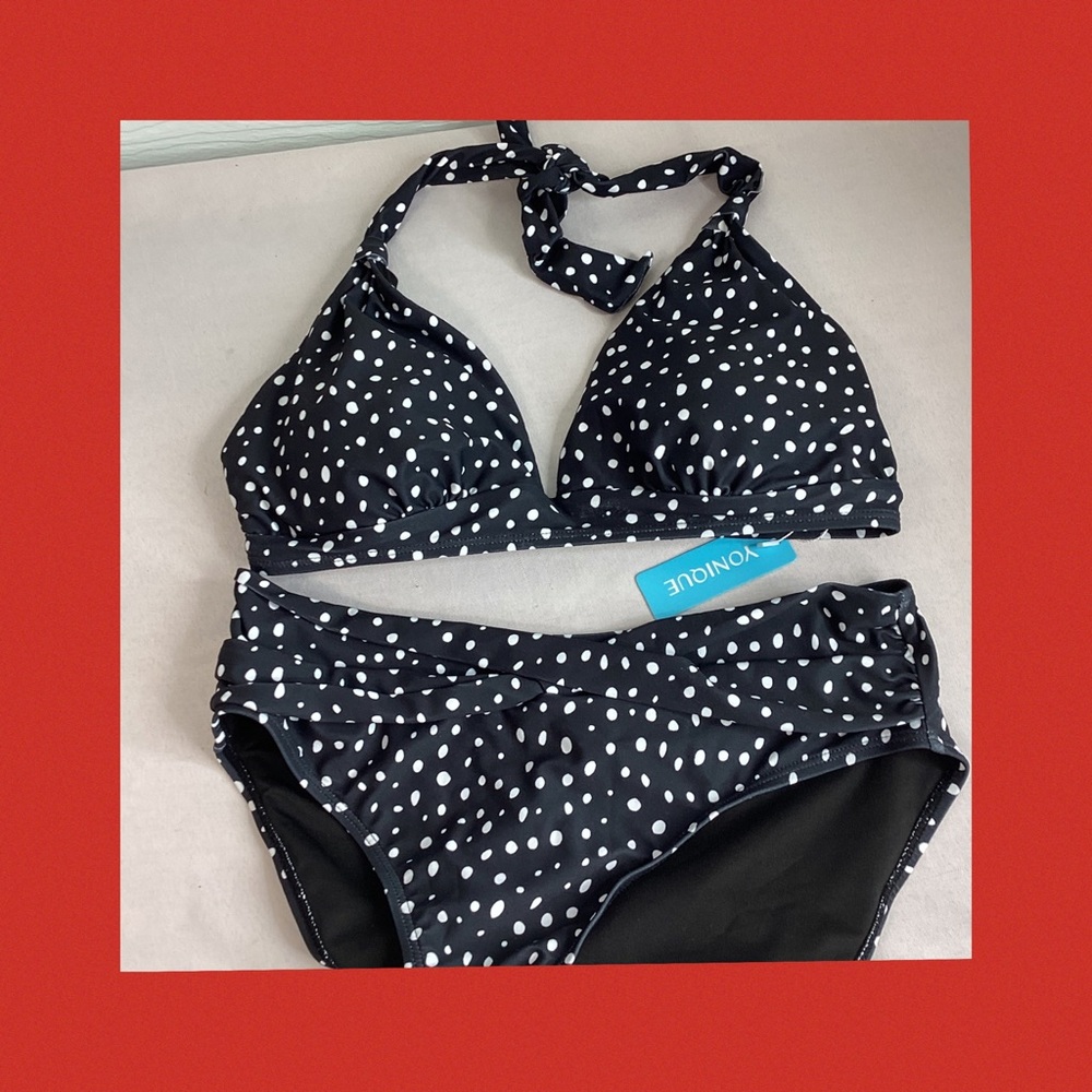 Women’s Black Polka Dot Halter Bikini Set.49 - Picture 8 of 8